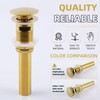 Angle Simple Bathroom Sink Drain Stopper Glossy Deep Gold Color,