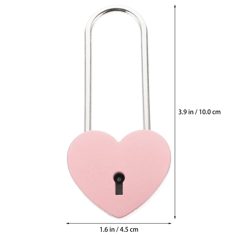 Baluue Love Lock Heart Padlock with Key, 10CM Diary Lock