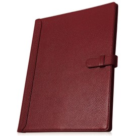 BLUE SINCERE Notebook, B5, Genuine Leather, Slim, Holds 2 Books, Notebook Cover, College Notebook, Pen Holder, Bookmark, Card Slot, NC2 (Dark Red)