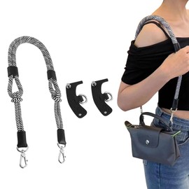 jiesinlov Rope Purse Straps Replacement Shoulder Strap for Longchamp Mini Le PLIAGE (BLACK-S)