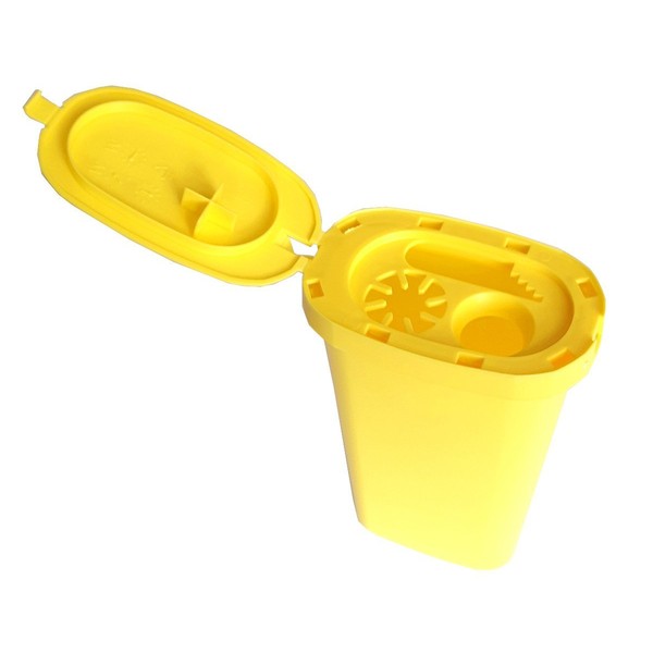Safe Disposal Box Cannulas Container, Sharps Bin, Cannulas Box Extra Reinforced, , , Signal yellow,