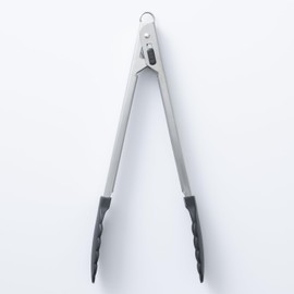 KAI KAI KITCHEN DH8083 Nylon Cooking Tongs, 11.0 inches (28 cm), Lockable, Dishwasher Safe, Silver, Made in Japan