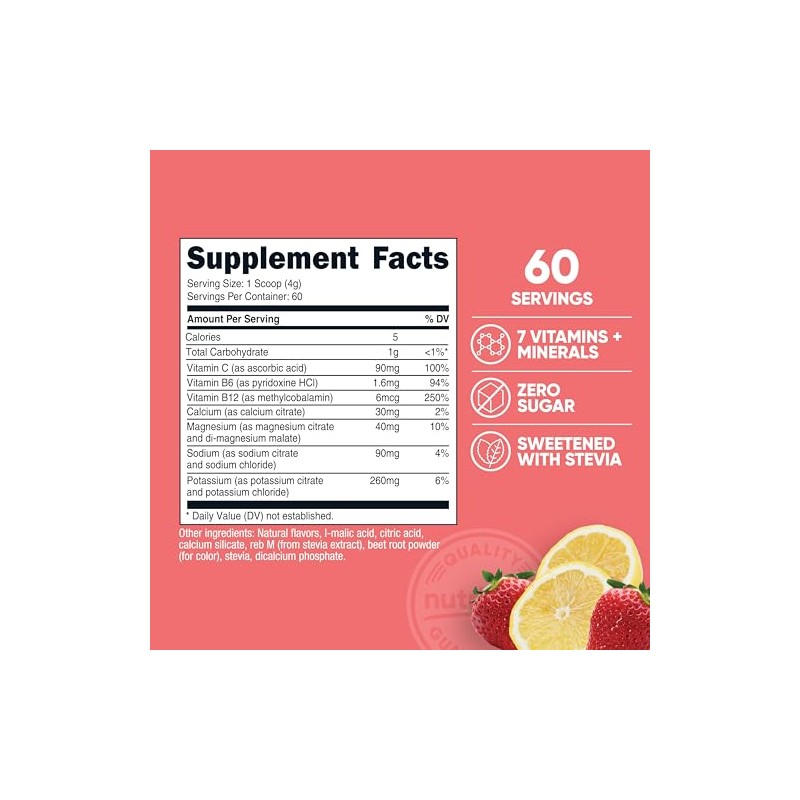 Nutricost Electrolytes Complex Powder - Sugar-Free Advanced Hydration Blend with