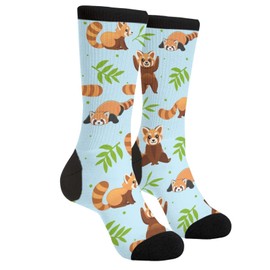 Red Panda Funny Socks Novelty Crew Gifts Crazy Socks for Women & Men One Size
