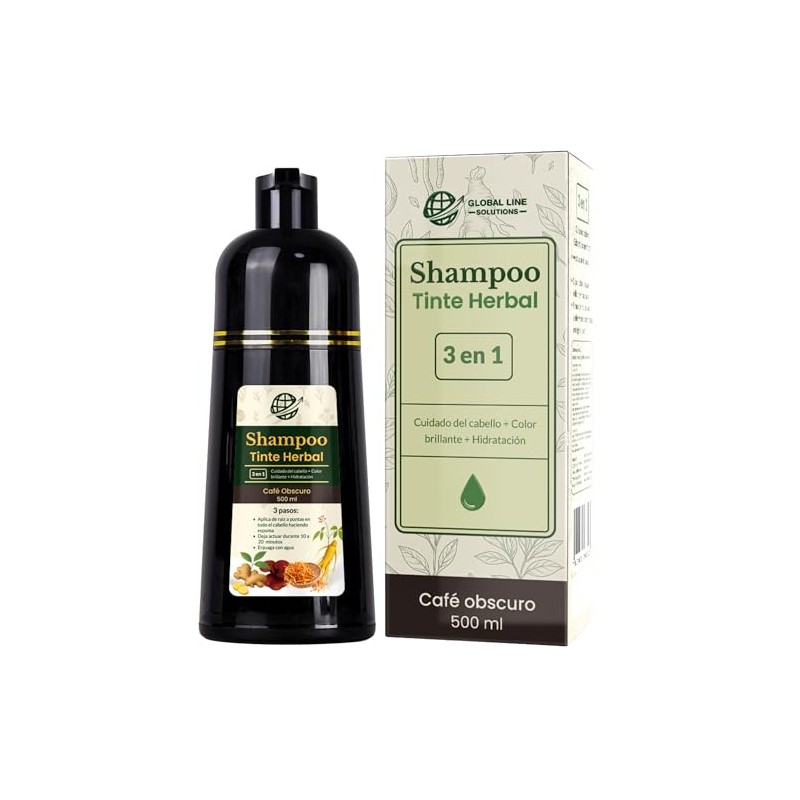 Shampoo para Pintar Canas, Shampoo Tinte Café Obscuro 3 en