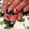 Rainbow Press on Nails Short Square St. Patrick's Day Fake