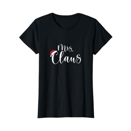 Christmas Couple Mrs & Mr Claus Costume Santa Hat Xmas Gift T-Shirt