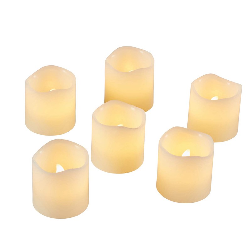 Lights4fun 6er Set LED Echtwachs Kerzen Batteriebetrieb