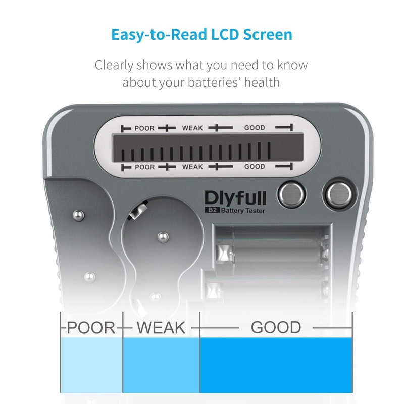 Dlyfull Universal Battery Tester with LCD Display, Multi Purpose Small