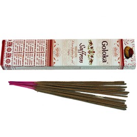 GURU SHOP Goloka Incense Sticks - Saffron, Pink, 22.5 x 5 x 1.5 cm, Indian Incense Sticks