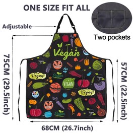 ENSIANTH Funny Vegan Aprons Vegetarian Apron Vegan Food Cooking Kitchen Apron with Pockets Vegan Chef Apron Vegan Lover Gifts (vegan aprons)