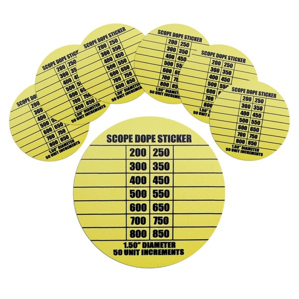 7 Pack Scope DOPE Sticker for Long-Range Shooting- Rifle Scope