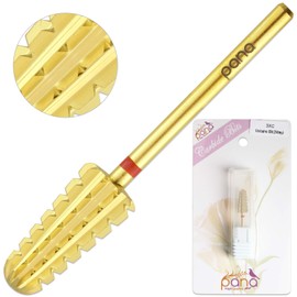 Upgraded PANA Volcano Nail Carbide Bit - Two Way Rotate use for Both Left and Right Handed use - Fastest remove Acrylic or Gel â For Manicure Drill Machine - 3/32" (Triple Coarse Grit - 3XC, GOLD)