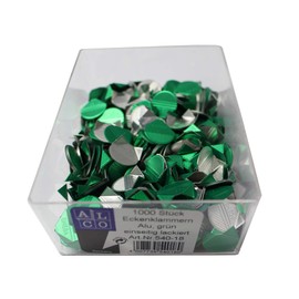 ALCO-Albert 540-18 Corner Clips Aluminium Green Varnished Pack of 1000 in a Tin