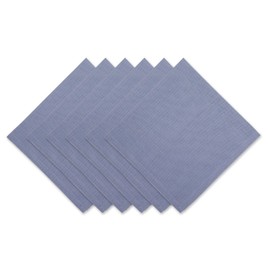 DII Solid Pastel Napkin Set Cotton, Machine Washable, 20x20 Inch, Stonewash Blue, 6 Count