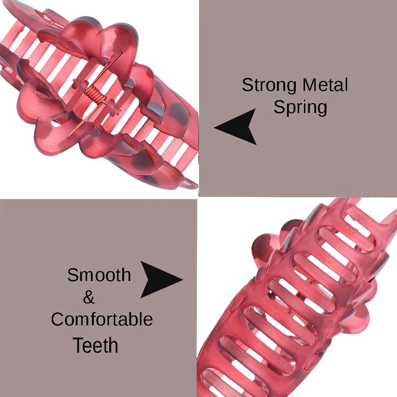 5 inch Large Jaw Clip Hair Claw with Tortoise leaf
