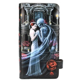 Fantasy Wallet with Ghost - Forever Yours, Embossed Anne Stokes Motif | Gothic Purse Multi Compartments Purse H 18.5cm, multicoloured, Additional pocket