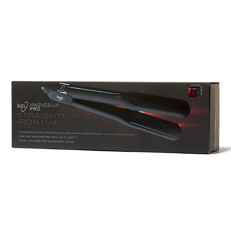 Ion Magnesium Flat Iron 1¼ inch, Heats to 450 °F for
