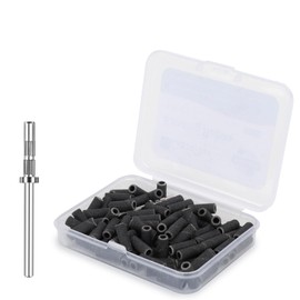 GazePlus 100 Pcs 3.1mm Black Small Sanding Bands for Nail Drill with 1 Nail Drill Bits 180 Grit Sanding Bands for Acrylic Nail Gel Manicure & Pedicure