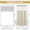WONICY Small No Hooks Luxury Shower Curtain Set with Snap-in
