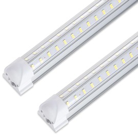 SUERCAI.YO 3FT LED Shop Light, 36W 5000lm Super Bright 6500K, Clear Cover, V-Shape, T8 LED Fixture, Linkable Shop Lights for Garage, Workbench, Workshop (2 Pack)