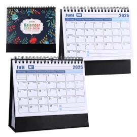 Desk Calendar 2025 Landscape Monthly Calendar with Holidays and Countdowns, Colourful Flip Calendar 2025 Desk Calendar German from July 2025 to July 2026 (Black)