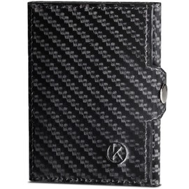 KORUTA® Slim Wallet with RFID Protection - Card Holder - Mini Wallet for Men and Women - Credit Card Holder Money Clip Wallet Small Wallet, carbon black, With mini coin compartment