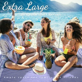 Genovega Oversized Giant Turkish Beach Towel Blanket Extra Large XXL Lightweight Quick Dry Sand Free Boho Throw Pool Cloud Sandrpoof Blankets Women Men Big Jumbo Wide 2 Person Size Black L