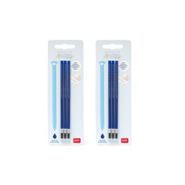 Legami - Erasable Gel Pen Refill, Set of 6, Height 13 cm, Thermosensitive Ink, Blue, Tip 0.7 mm (Set of 2 Blue)