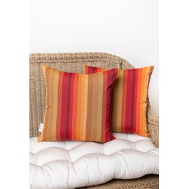 RSH DECOR: Sunbrella Square Throw Pillows Set of 4 | 20" x 20" | Water and Fade-Resistant Performance Fabric | Outdoor Pillow Covers with Down-Alternative Inserts | Astoria Sunset