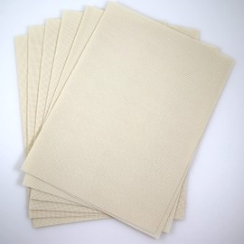 KCS 4/6 pc of 12" x 18" 18CT Counted Cotton Aida Cloth Cross Stitch Fabric (6 pc, Cream)