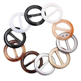 AEGYPIUS 10Pcs Resin Scarves Buckle, Fashion Round T-Shirt Ties Clip, Clothing Corner Knotted Ring Buckle, Silk Neckerchief Clasp Clothing Wrap Fasten Holder for Women Lady Girls, Random