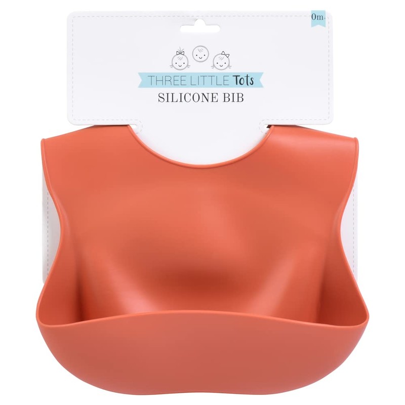 Three Little Tots Modern Silicone Baby Bib – Adjustable Fit