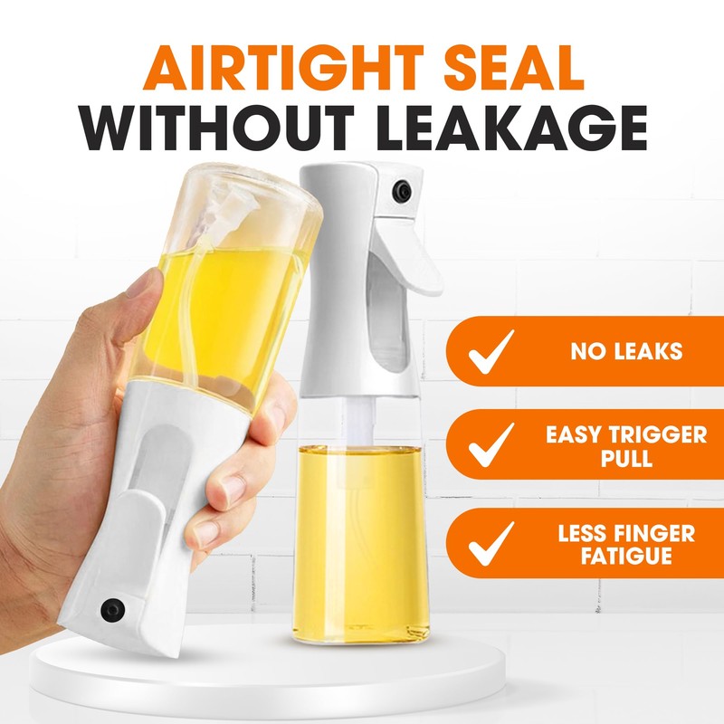 Cheer Collection Oil Spray Bottle (2-Pack, 200ml, White, BPA-Free)