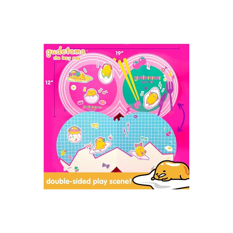 Gudetama The Lazy Egg Puffy etiqueta engomada Playset