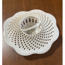 Evri Hair Stopper Shower Filter Bath Tub Drain Protector Sink Bathroom White Silicone
