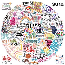 104 Pieces Motivational Stickers for Adults,Positiv Text Journal Stickers,for Kids,Teens,Adults,to Decorate Laptops,Skateboards,Diaries,Mobile Phones,Etc.