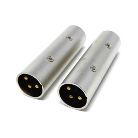 DRUT 1pcs. XLR to XLR Adapter 3 Pin Male to Male (M-M) Connector, Coupler, Gender Changer, Gold Pins