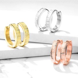 Bungsa 316L Stainless Steel 20mm Creole Hoop Earrings, Stainless Steel, No Gemstone