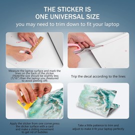 Laptop Skin Sticker 13 13.3 14 15.4 15.6 Inches Universal Netbook Skin Sticker/Need to Cut, Reusable Notebook Art Protector by AORTDES (Wave Marble)