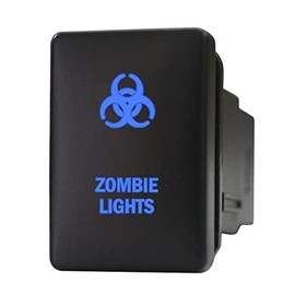 12V 3A ON-Off Push Switch 906B Laser Etched Zombie Lights Dual LEDs in Blue for Toyota Hilux Landcruiser Prado RAV4 & Suzuki and More