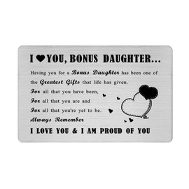 Richesele Bonus Daughter Gifts - Stepdaughter Greeting Card - Christmas Xmas Gifts for Bonus Daughter - Step Daughter Mothers Day Birthday Presents