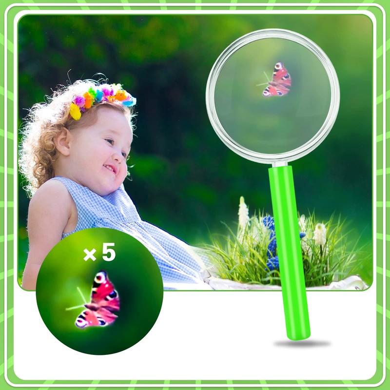 Auidy_6TXD Pack of 15 Children's Mini Magnifying Glass Children's Birthday