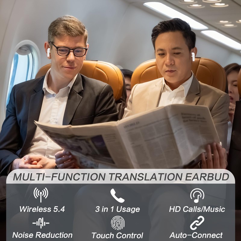 Beviliu Translation Earbuds Real Time, 144 Languages 4 Modes Translate
