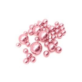 75 Floating Blush Light Pink Pearls-No Hole-Shiny-Jumbo Sizes-Fills 1 Gallon of Transparent Gels for Floating Effect-with Measured Floating Gels Prep Bag for Best Results!