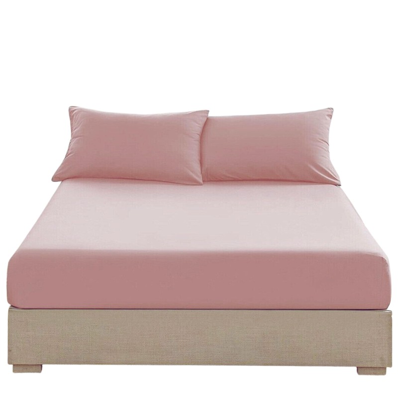 EV DEKOR® MF003 Extra Deep Fitted Sheet Double, Blush -