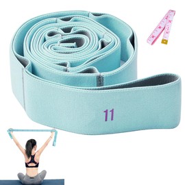 Manricle Correa Elástica para Yoga - Banda de Resistencia Pilates, Diseño Segmentado, para Pilates, Yoga, Fitness, Gimnasia y Terapia Física (Azul-Morado)