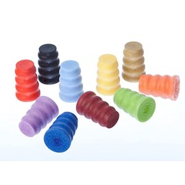 North Mountain Supply Waves Reusable Wine Saver Cork - Pack of 12 - Easily Re-Cork your Started Wine Bottle