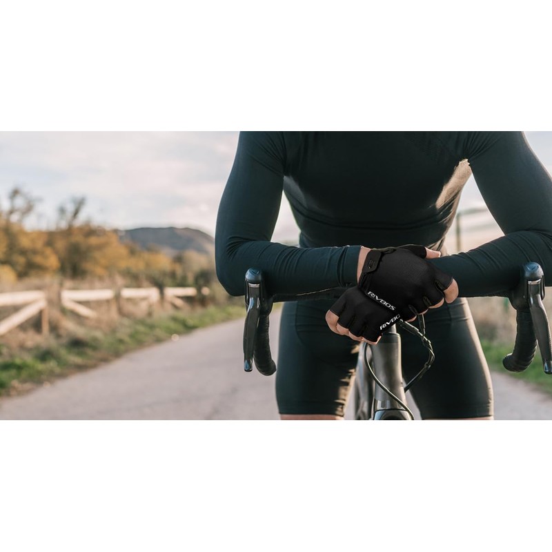 RIVBOS CHG001 Bicycle Gloves, Cycling Gloves, Fingerless, Sculpted Design, With