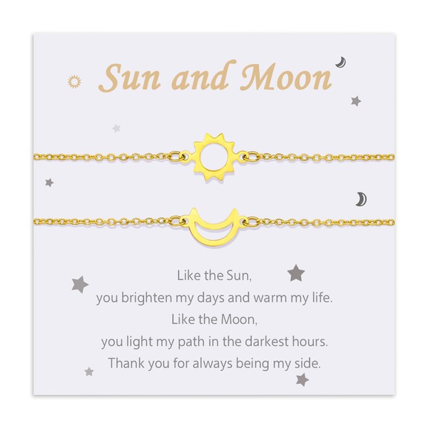 MANVEN Mother Daughter Friendship Bracelet Sun and Moon Couple Bracelets